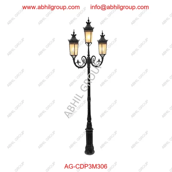 CI-Garden-pole-with-3-Lights-AG-CDP3M306
